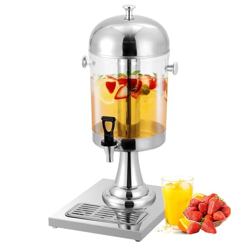 2.1 Gallons Beverage Dispenser - Drink Dispenser Glass Drink Container with Stainless Steel Spigot & Stand | Leak-Proof fo...