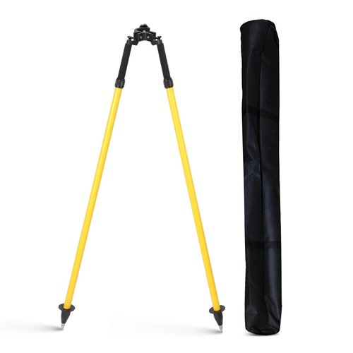 Aluminum Bipod for Surveying Poles | Adjustable Telescoping Legs with Thumb Release | Universal 1"-1.5" Pole Compatibility(Yellow)