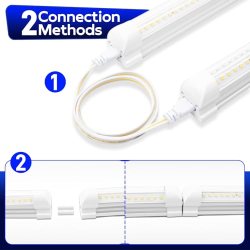 hykolity 30W 2FT LED Shop Light, 3500lm 6500K Super Bright White, Linkable Ceiling Light Fixture, V Shape Integrated T8 LE...