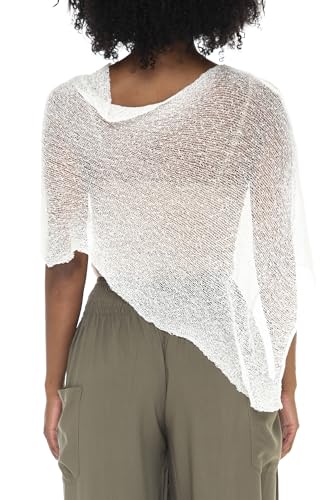 SHU-SHI Womens Sheer Knit Poncho Shrug Lightweight Cover Up One Size Fits Most