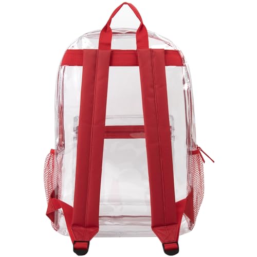 Trail maker Clear Backpack Heavy Duty with Padded Straps, Side Pockets for Kids, Boys, Girls, School, Stadium Approved Events