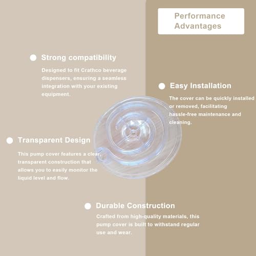 1735 Pump Cover for Crathco Beverage Dispenser, Clear Plastic, Compatible Replacement for Grindmaster Cecilware 1735