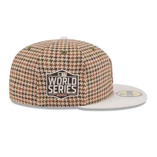 New Era LA Los Angeles Dodgers 59FIFTY 2020 World Series Champions Houndstooth Plaid Retro Fitted Cap, Hat