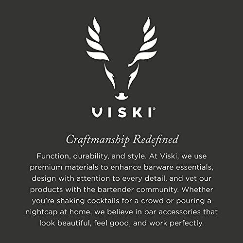 Viski Gunmetal Heavyweight Cocktail Shaker with Strainer, Stainless Steel Drink Mixer for Cocktails, Margarita, Martini, B...
