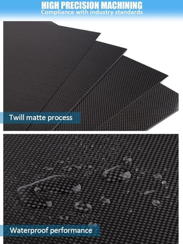 Rolcoassuns Carbon Fiber Sheet, 240×240 MM 0.5mm 1.0mm 1.5mm 2mm 2.5mm 3.0mm 4.0mm, 3K Full Carbon Fiber Board 100% Plain ...