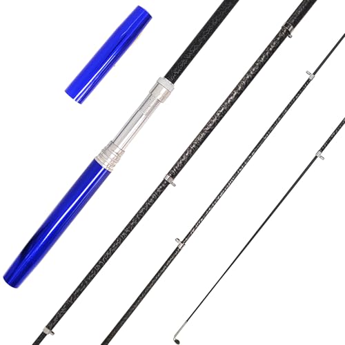 Portable Small Pen Fishing Rod Spinning Reel Combos, 38" 55" Compact Telescopic Fish Pole Kits for All Season Fishing in R...