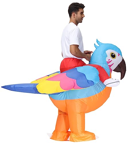 JASHKE Parrot Costume Adult Inflatable Parrot Costumes Inflatable Halloween costumes Blow up Costume Adult