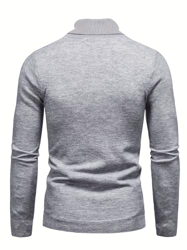 Men's Mock Turtleneck Sweater Slim Fit, Lightweight Thermal Pullover for Business Casual & Daily Wear