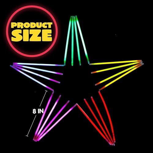 JOYIN 144 Pcs 8" Glow sticks Bulk Party Favors Pack, New Years Eve Neon Glow in the Dark Party Supplies, Light Up Necklace...