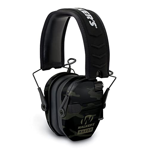 Walker's Razor Slim Ultra Low Profile Compact Design Adjustable Range Shooting Hunting Hearing Protection Electronic Earmuffs