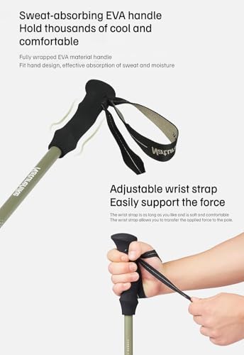 Naturehike 1 Piece 3K Carbon Fiber Trekking Pole-Collapsible and Telescopic 3 Section Ultralight Hiking Pole for Women Men...