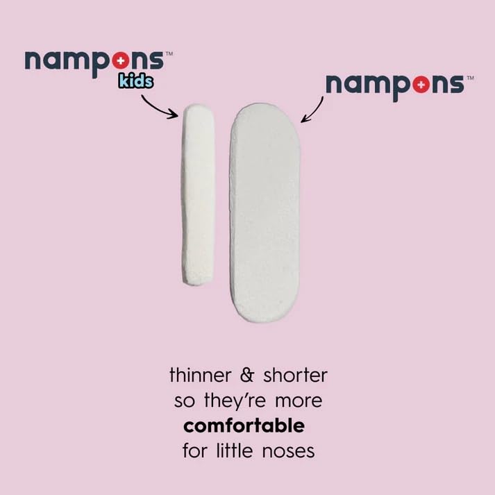 Nampons Kids Nosebleed Stoppers - 6 Easy to Use Nose Bleed Stopper Plugs Kit for Kids. Trusted by Pediatricians. Hypoallergenic Clotting Agent Stops Nosebleeds Fast On Contact. Safe and Pain-Free