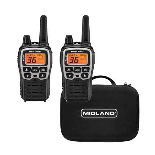 Midland T77VP5 X-TALKER Long Range Walkie-Talkie FRS Two-Way Radio for Camping Overlanding NOAA Weather Scan + Alert, 121 Privacy Codes - Includes Carrying Case & Headset Black/Silver, 2 Radio Bundle