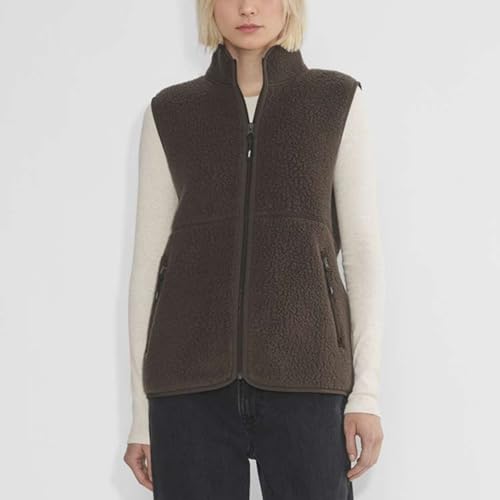 Hixiaohe Sherpa Fleece Vest for Women Trendy Warm Sleeveless Vests Jacket Lightweight Zip Coats with Pockets Fall Outerwear