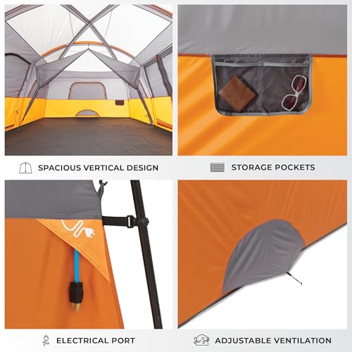 CORE Tent for Family Camping | 10 Person / 11 Person / 12 Person Large Multi Room Cabin Tents for Car Camping & Outdoor Ad...