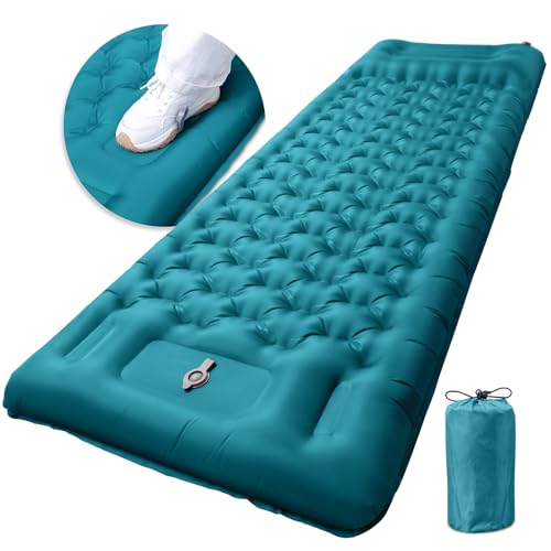 GDREAMT Inflatable Camping Sleeping Pad with Pillow, Extra Thickness 4 Inch Sleeping Mat with Built-in Pump, Compact & Ult...