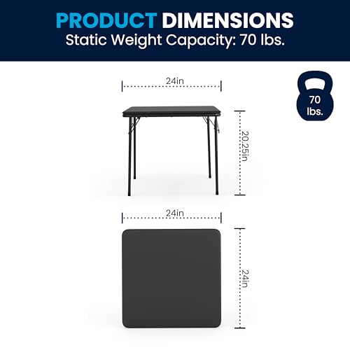 EMMA + OLIVER Kids Black 5 Piece Folding Activity Table and Chair Set for Home & Daycare