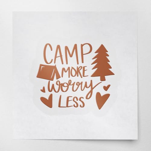 Decal Stickers of Camping Camp More (Nut Brown) (Set of 2) Premium Waterproof Vinyl Decal Stickers for Laptop Smartphone C...