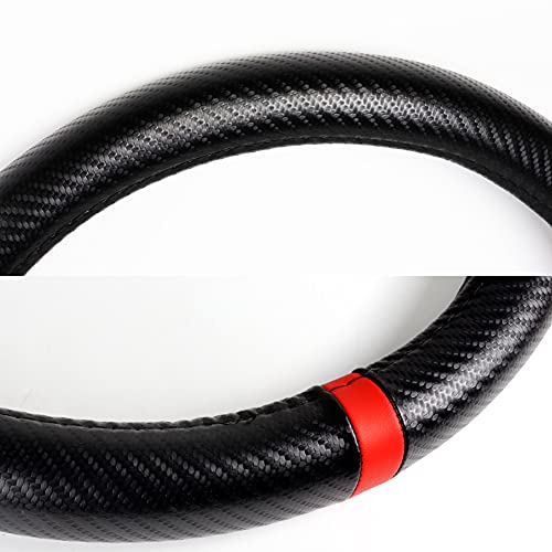 Q1-TECH, Steering Wheel Cover Pole Position Accent Sport Carbon Fiber Look Style for Car Truck SUV Universal 15 Inch Fitme...