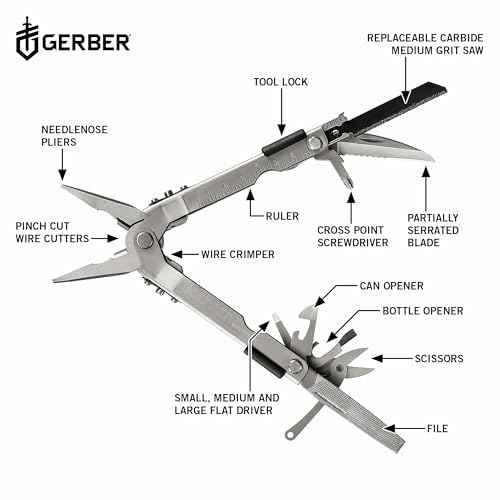 Gerber Gear MP600 Pro Scout Multi-Plier - Multitool with 15 Tools, Including Needlenose Pliers - Premium Multipurpose Tool - Made in USA