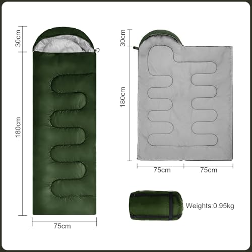Petgin Camping Sleeping Bag 3 Seasons Warm & Cool Weather, Lightweight, Waterproof, Portable Backpacking for Adults & Kids...