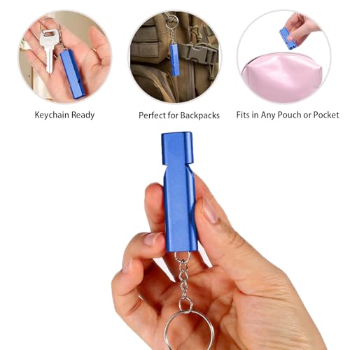 Premium Extra Loud Whistles for Camping Hiking Hunting Outdoors Sports and Emergency Situations, Sturdy but Light Aluminiu...
