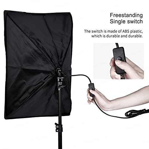 Camnoon Studio Photography Light Kit Softbox Including 45W LED Light Bulbs/ 50x70cm Softbox/ 33 Inch White Photography Umb...