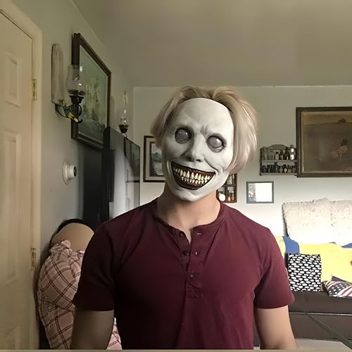 Aerkersun Scary Halloween Mask for Adults, Realistic and Durable Latex Creepy Horror Mask for Cosplay and Halloween Party