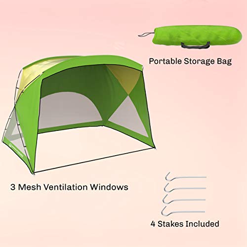 Beach Tent - Sun Shelter for Shade with UV Protection and Water-Resistant Coating for Sports Events and More with Carry Ba...