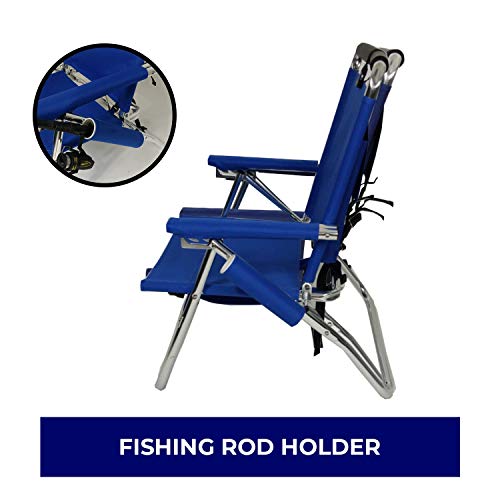 Tuscany Pro Backpack Fishing Chair - Portable Folding Ultra Light Chair with Padded Carrying Straps & Padded Lumbar Suppor...