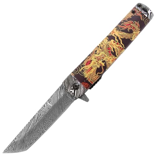 Snake Eye Tactical Every Day Carry Outdoor Survival Pocket Knife (Red Dragon)