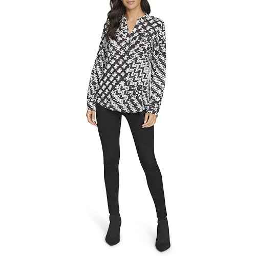 Calvin Klein Womens Printed Long Sleeve Blouse