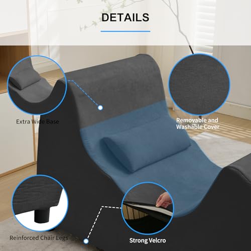 PUREMIND Chaise Lounge Chair Indoor, Ergonomic Zero Gravity Recliner with Pillow for Relaxing, Working, Reading in Living ...