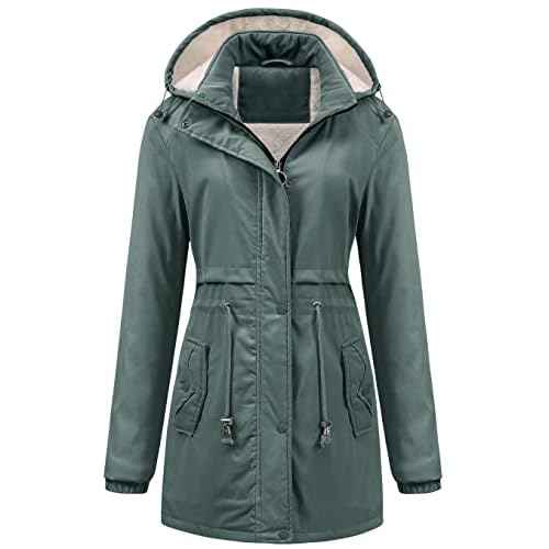 Chrisuno Women's Mid-Length Parka Winter Outerwear Jacket Soft Fleece Warm Snow Coat