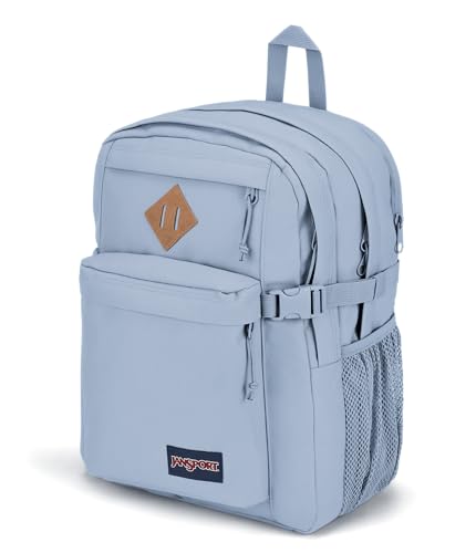 JanSport Main Campus FX Backpack - Travel or Work Bag w 15-Inch Laptop Pack with Leather Trim, Blue Dusk