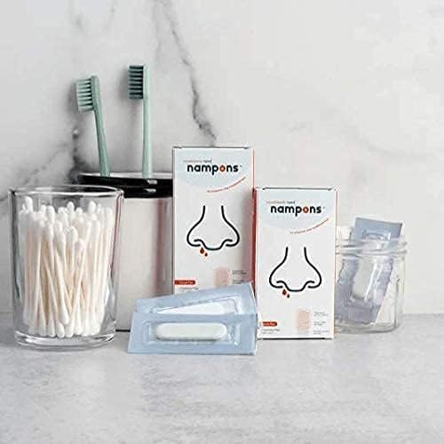 Nampons Nosebleed Stoppers - 6 Nose Bleed Plugs with Clotting Agent to Stop Nosebleeds Fast. Perfect First Aid Item Trusted by Doctors and Hospitals. Safe and Effective for Teens, Adults, Seniors