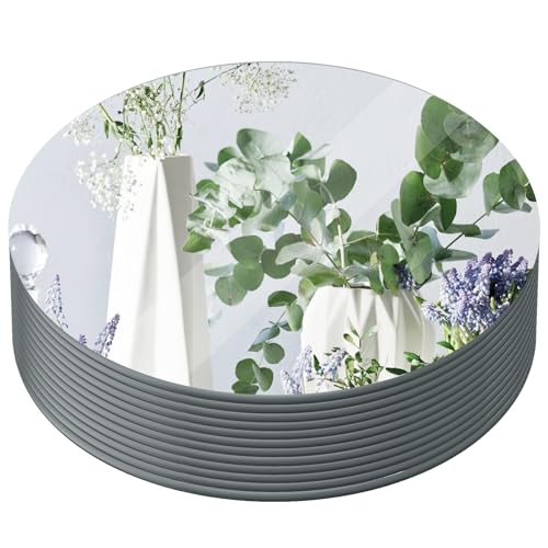 Yuzeyurun 12" Round Mirror Centerpieces for Tables, 12Pcs Glass Mirror Trays for Wedding, Party, Christmas Decorations, Mi...