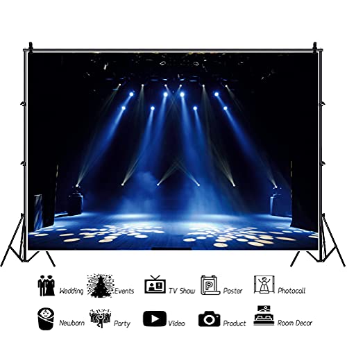 Yeele 9x6ft Stage Spotlight Backdrop for Photography Blue Light Concert Background Superstar Drama Play Live Music Show Ba...