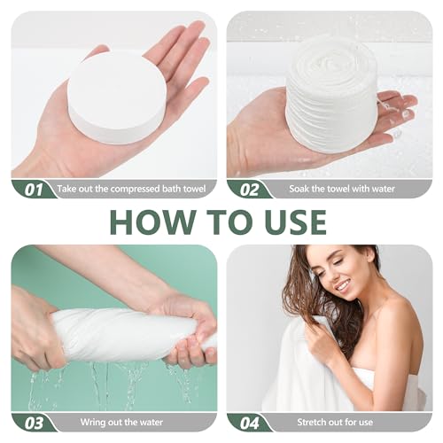 Benano Premium Compressed Towel Tablets Disposable Towel 55.1 in x 27.5 in Large Bath Towel Travel Towel Reusable for Hote...