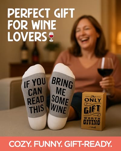 Funny Wine Socks for Women - Wine Gift for Women and Men. Soft Cotton Material for All-Day Comfort - Ideal for Birthdays, ...