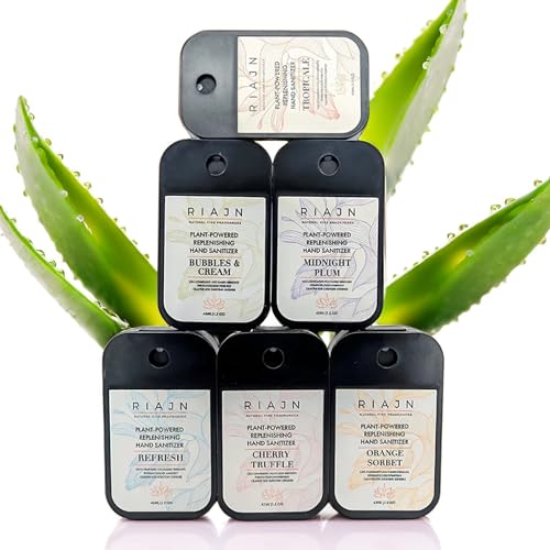 RIAJN Replenishing Hand Sanitizer Mist | Scented Pocket Power Mist | Skin-Safe & Non-Irritating | Hydrating Sanitizer Spra...