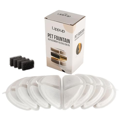 Lippup Replacement Filters for Stainless Steel Cat Water Fountain – 4 Months Set of Activated Carbon & Ion Exchange Resin ...