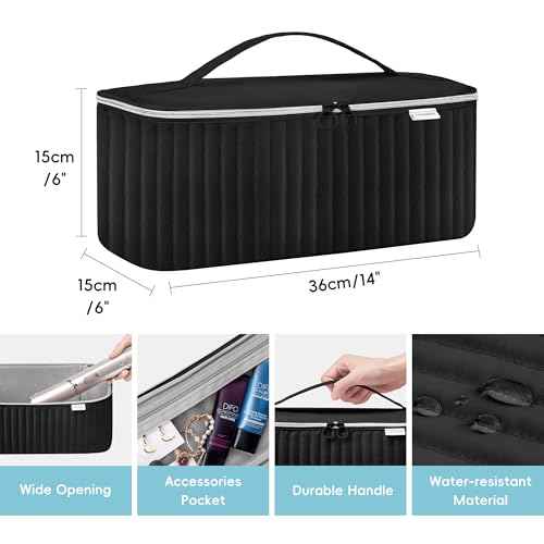 Travel Carrying Case for Hair Dryer Shark Flexstyle Dyson Airwrap Brush Hair Accessories Tools Storage Bag for Revlon Hairdryer Styler Organizer (Black)