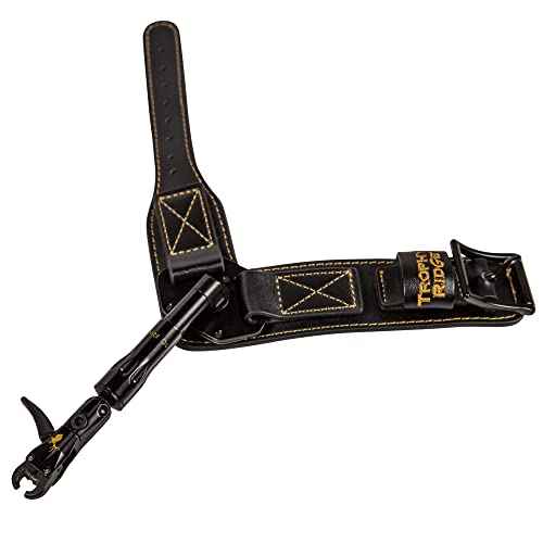 Trophy Ridge 10-Ring Archery Bow Release - Compact Dual-Caliper Design, 360¡Æ Rotating Head, 360¡Æ Swiveling Arm, Adjustable Length, Trigger Travel Tuning, Premium Leather Buckle Strap