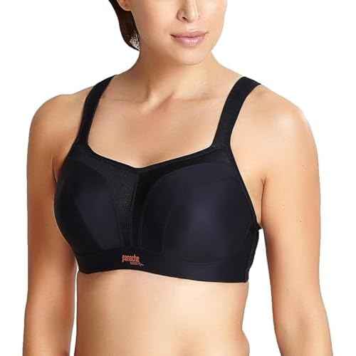 Panache Women's High Impact Underwire Sports Bra | Black 28F | Max Support, Moisture Wicking, Heavy Duty Sports Bra for Women