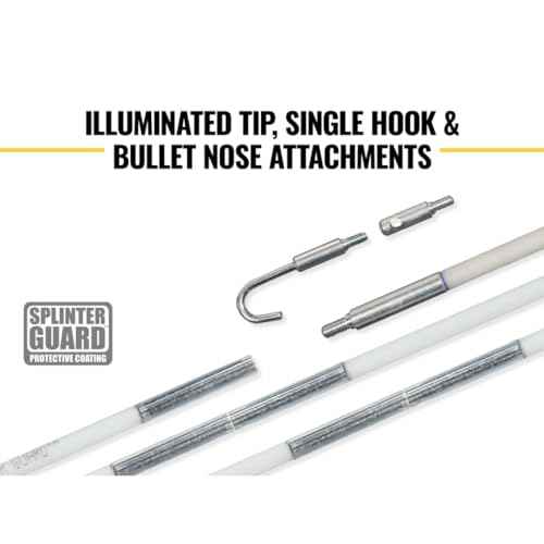Klein Tools 56430 Glow Fish Rod Set, Wire Puller, 30-Foot
