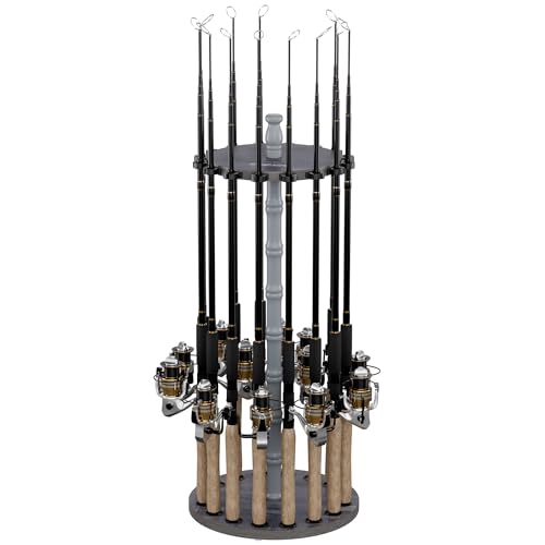 Rush Creek Creations | Rod Holder for 16 Fishing Poles, Garage Organization and Storage, for Reels, Gear, Accessories, Tac...