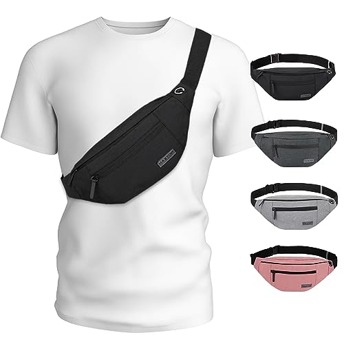 MAXTOP Large Crossbody Fanny Pack with 4-Zipper Pockets,Gifts for Enjoy Sports Festival Workout Traveling Running Casual H...