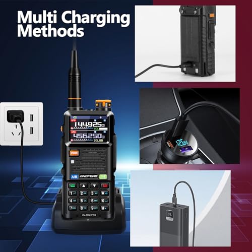 BAOFENG Radio UV-5RM PRO GPS: Ham Radio Handheld 10W Ham Radios Long Range 5RM PRO with GPS, 2500mAh Battery Rechargeable ...