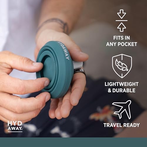 HYDAWAY 17oz Collapsible Water Bottle - BPA-Free, Leakproof, Lightweight, and Space-Saving - Perfect for Travel, Hiking, a...